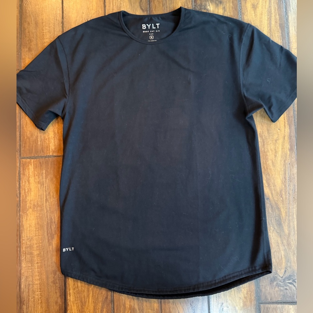BYLT Like New Basics Drop Cut Lux  Black Short Sleeve Crewneck Tee